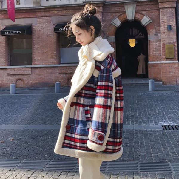 lamb plush jacket female autumn and winter tartan cotton padded loose long section thickened fur one jacket1, Black
lamb plush jacket female autumn and winter tartan cotton padded loose long section thickened fur one jacket1, Black