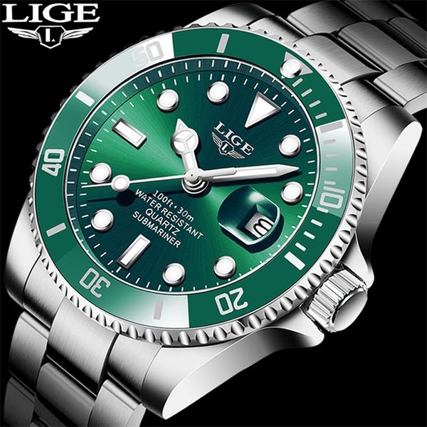 lige brand luxury men sport watches green waterproof stainless steel wrist watch man clock fashion wristwatch relogio masculino 201209, Slivery;brown 
lige brand luxury men sport watches green waterproof stainless steel wrist watch man clock fashion wristwatch relogio masculino 201209, Slivery;brown