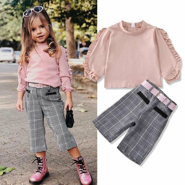 new fashion kids baby girls clothes 3pcs spring fall sets ruffles long sleeve plaid pants belt girls outfits 1-6y y200525, White
new fashion kids baby girls clothes 3pcs spring fall sets ruffles long sleeve plaid pants belt girls outfits 1-6y y200525, White