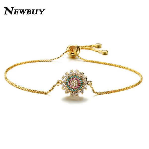 newbuy fashion women cubic zirconia jewelry luxury micro pave sun flower charm bracelet adjustable length copper chain, Golden;silver
newbuy fashion women cubic zirconia jewelry luxury micro pave sun flower charm bracelet adjustable length copper chain, Golden;silver