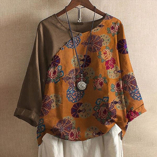 plus size fashion floral print linen blouse shirt o neck tee casual autumn ladies female women long sleeve blusas pullover, White
plus size fashion floral print linen blouse shirt o neck tee casual autumn ladies female women long sleeve blusas pullover, White