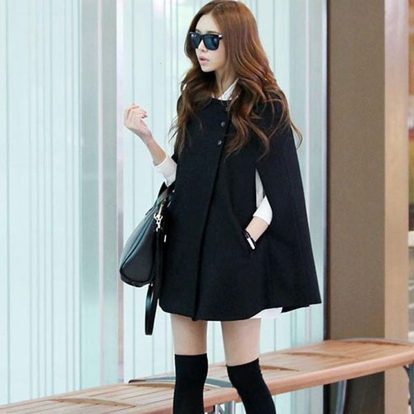 jaycosin women's woolen coat wild loose cloak coat autumn and winter warm mid long blend coat ladies elegant shawl cardigan, Black
jaycosin women's woolen coat wild loose cloak coat autumn and winter warm mid long blend coat ladies elegant shawl cardigan, Black