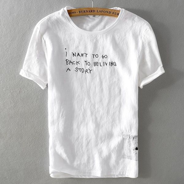 2021 men's linen short-sleeved t-shirt summer white round neck t shirt men embroidery letters t shirts male breathable camiseta, White;black
2021 men's linen short-sleeved t-shirt summer white round neck t shirt men embroidery letters t shirts male breathable camiseta, White;black