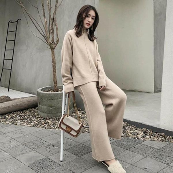 2020 autumn winter thick knitted two pieces set women warm half turtleneck pullover sweater+wide leg pants warm sweater suit, Gray
2020 autumn winter thick knitted two pieces set women warm half turtleneck pullover sweater+wide leg pants warm sweater suit, Gray