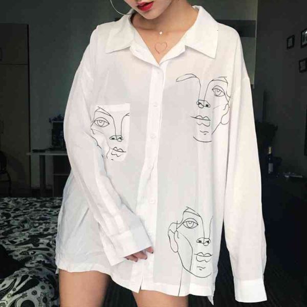fashion women men blouse shirt face for couple shirts women printed clothing, White
fashion women men blouse shirt face for couple shirts women printed clothing, White