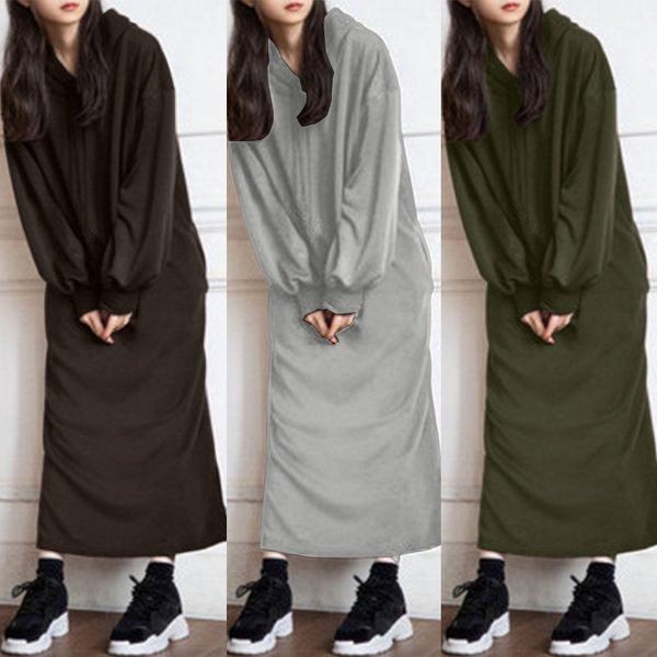 casual dresses zanzea 2021 stylish solid hoodies dress women's spring sweatshirts long sleeve pullovers female hooded robe oversized 5x, Black;gray
casual dresses zanzea 2021 stylish solid hoodies dress women's spring sweatshirts long sleeve pullovers female hooded robe oversized 5x, Black;gray