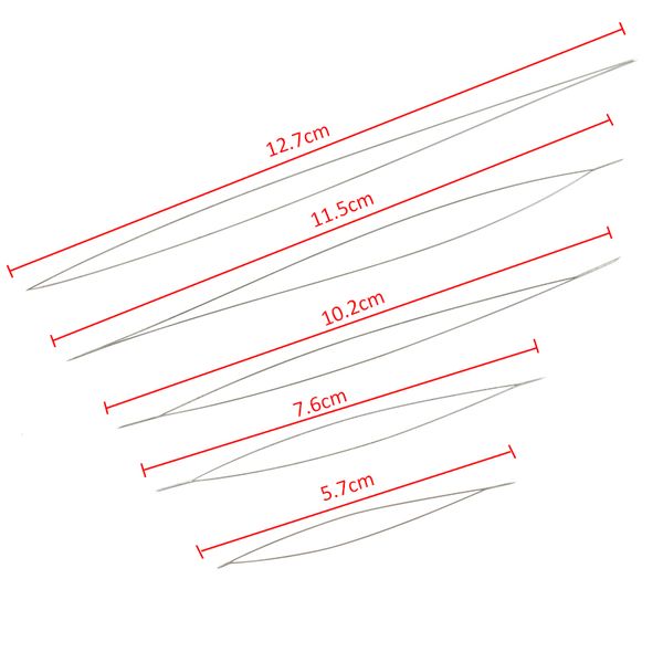 5pcs/lot spring steel beading needles 5 sizes easy jewelry making tools big eye curved beading pins for beads and pearls
5pcs/lot spring steel beading needles 5 sizes easy jewelry making tools big eye curved beading pins for beads and pearls