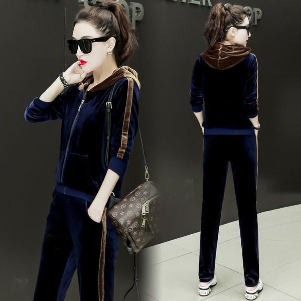 velvet tracksuit 2 piece set women spring autumn korean style clothes hooded zipper and pants velour suits casual outfits, Gray
velvet tracksuit 2 piece set women spring autumn korean style clothes hooded zipper and pants velour suits casual outfits, Gray