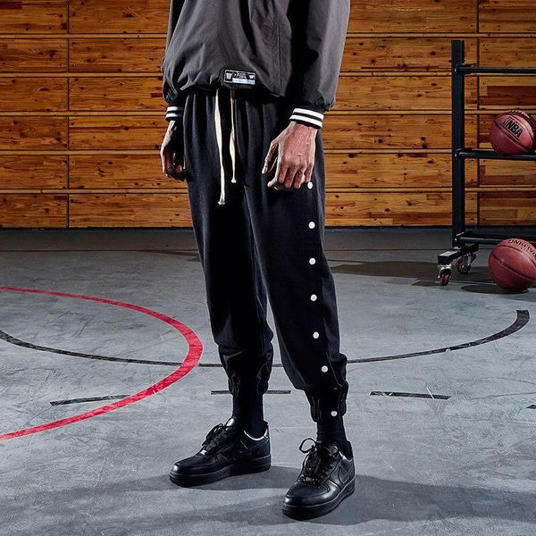 high street fog basketball pants men women side-breasted fashion casual fitness pants loose tide brand sweatpants, Black 
high street fog basketball pants men women side-breasted fashion casual fitness pants loose tide brand sweatpants, Black