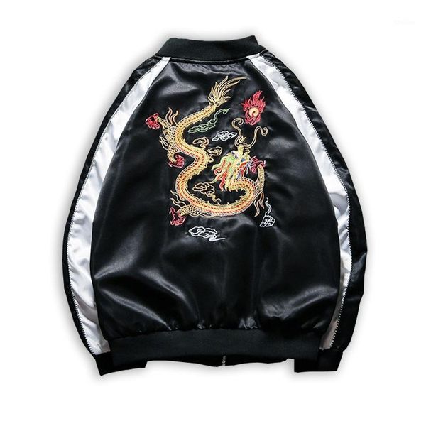 men's jackets embroidery dragon bomber jacket men streetwear hip hop baseball1, Black;brown
men's jackets embroidery dragon bomber jacket men streetwear hip hop baseball1, Black;brown