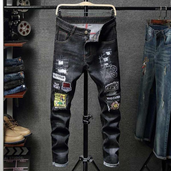 men's jeans pantalon men's retro black streetwear fashion embroidery hole skinny slim motorcycle riding denim trousers plus size 2, Blue
men's jeans pantalon men's retro black streetwear fashion embroidery hole skinny slim motorcycle riding denim trousers plus size 2, Blue