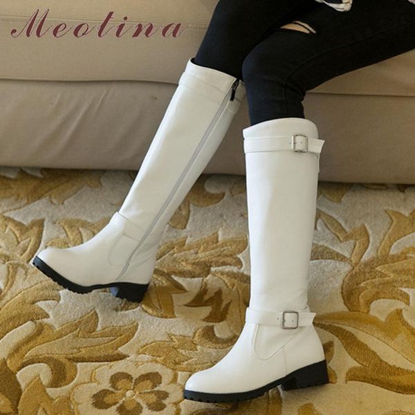 boots meotina woman mid heel long zipper block knee high round toe buckle female shoes autumn winter white 46, Black
boots meotina woman mid heel long zipper block knee high round toe buckle female shoes autumn winter white 46, Black