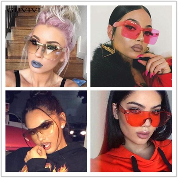sunglasses oversized women 2021 yellow green blue red orange purple big frameless festival sun glasses feminino, White;black
sunglasses oversized women 2021 yellow green blue red orange purple big frameless festival sun glasses feminino, White;black