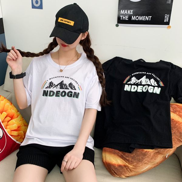 2022 spring and summer new japanese snow mountain print loose large size short-sleeved t-shirt women, White
2022 spring and summer new japanese snow mountain print loose large size short-sleeved t-shirt women, White