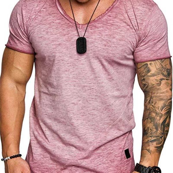 2019 men's v-neck slim short sleeve t-shirt, White;black 
2019 men's v-neck slim short sleeve t-shirt, White;black