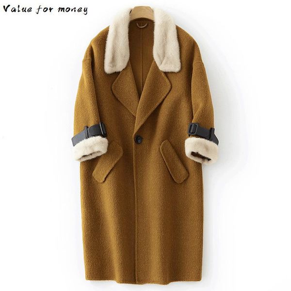 fur mink collar real fur coat 20% alpaca 80% wool jacket streetwear autumn winter coat women clothes 2021 korean women 3371, Black
fur mink collar real fur coat 20% alpaca 80% wool jacket streetwear autumn winter coat women clothes 2021 korean women 3371, Black