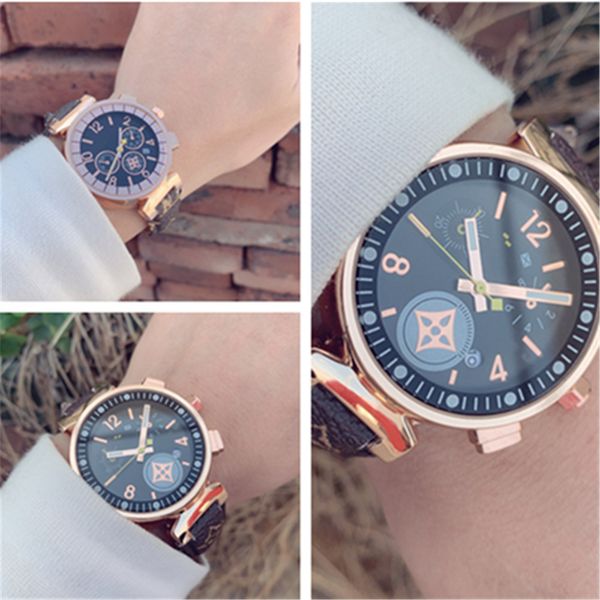 dress watches new l.v luxury mens womens fashion watches 38mm dial leather brown quartz watch female clock relógio montre with box, Slivery;brown
dress watches new l.v luxury mens womens fashion watches 38mm dial leather brown quartz watch female clock relógio montre with box, Slivery;brown