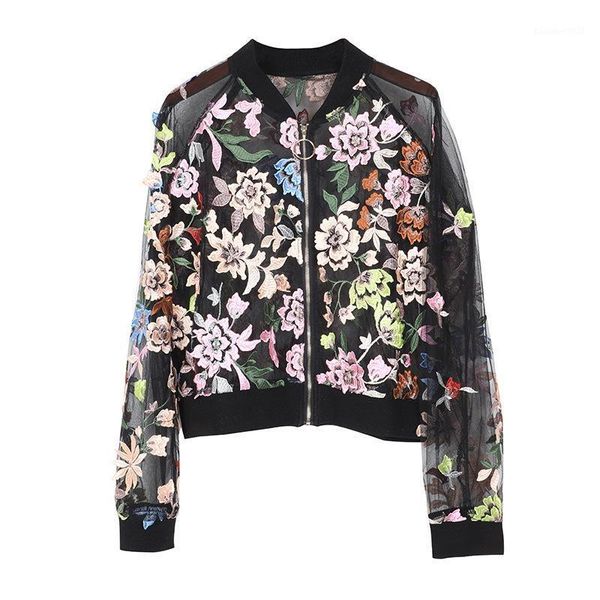 women's jackets sweet embroidery flowers short jacket coat women 2021 spring summer fashion casual pink mesh for girl outerwear coats1, Black;brown
women's jackets sweet embroidery flowers short jacket coat women 2021 spring summer fashion casual pink mesh for girl outerwear coats1, Black;brown