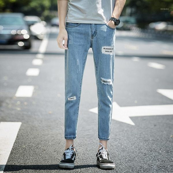 summer thin section new jeans men's hole slim slim ankle length casual pants men's large size cotton denim fabric pencil pants1, Blue
summer thin section new jeans men's hole slim slim ankle length casual pants men's large size cotton denim fabric pencil pants1, Blue