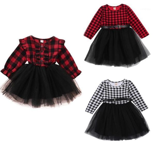 girl's dresses christams girls check mesh ruffle dress red and black white plaid long sleeve one piece fluffy with belt1, Red;yellow
girl's dresses christams girls check mesh ruffle dress red and black white plaid long sleeve one piece fluffy with belt1, Red;yellow
