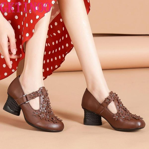 dress shoes gktinoo 2021 genuine leather handmade flowers fashion women high heel retro classic pumps, Black
dress shoes gktinoo 2021 genuine leather handmade flowers fashion women high heel retro classic pumps, Black