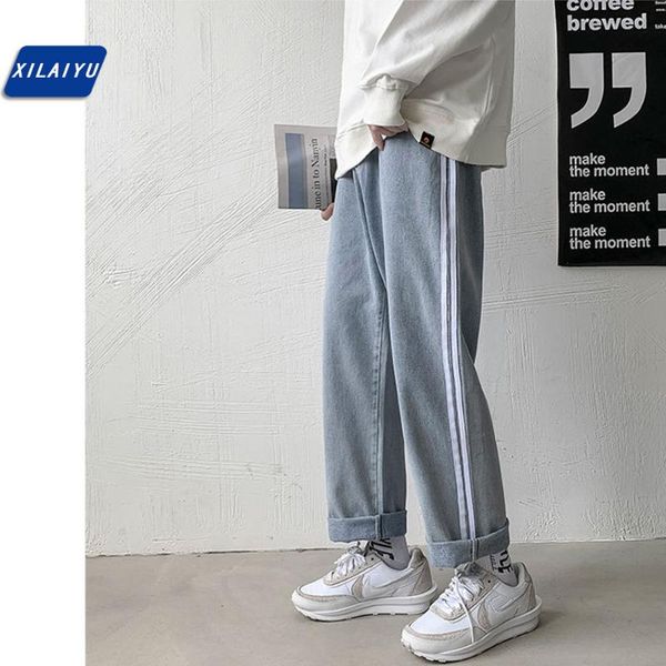 men's jeans xilaiyu trend of the young trousers leisure foot easing original beam sufeng straight nine minutes pants, Blue
men's jeans xilaiyu trend of the young trousers leisure foot easing original beam sufeng straight nine minutes pants, Blue