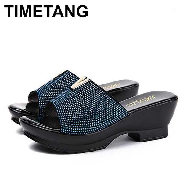 slippers timetangsummer platform rhinestone soft surface thick heel shoes mother women genuine leather breathable sandals1, Black
slippers timetangsummer platform rhinestone soft surface thick heel shoes mother women genuine leather breathable sandals1, Black
