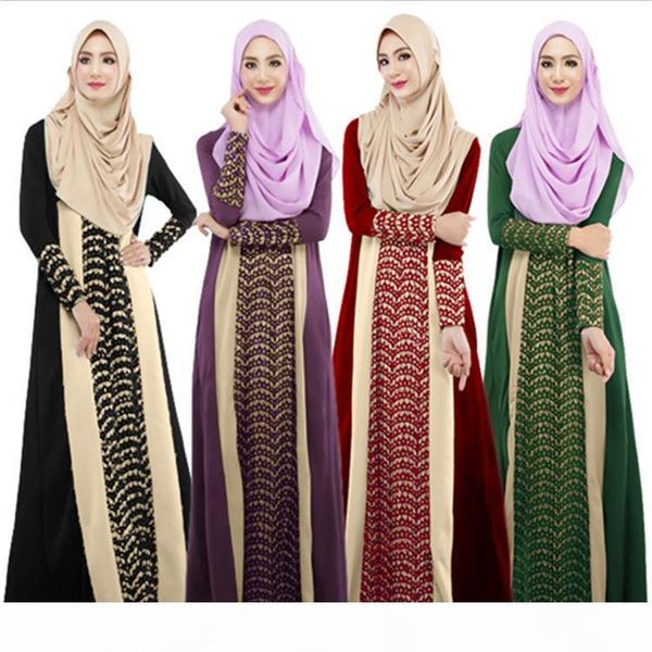 women clothing muslim dress long sleeve splice dresses malaysia islamic abaya fashion muslim maxi long floor length dress, Black;gray
women clothing muslim dress long sleeve splice dresses malaysia islamic abaya fashion muslim maxi long floor length dress, Black;gray