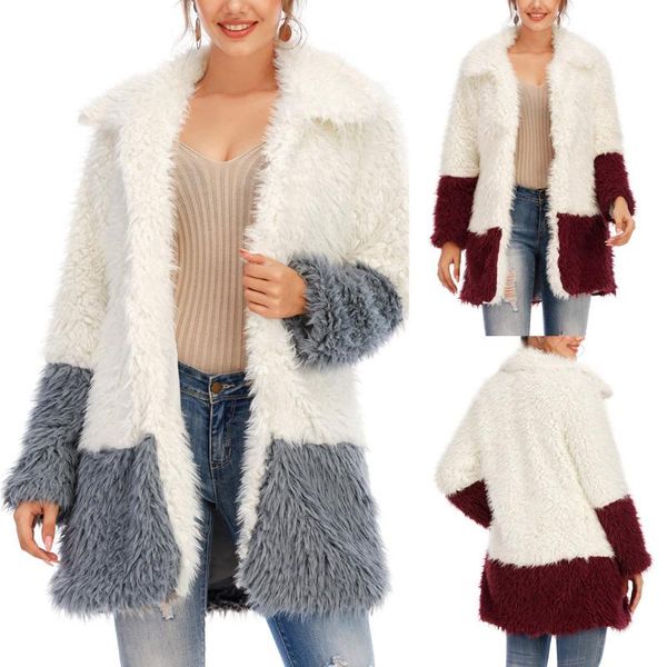 fashion patchwork warm plush jacket casual ladies faux fur cardigan coat female winter long sleeve streetwear womens outerwear, Black;brown
fashion patchwork warm plush jacket casual ladies faux fur cardigan coat female winter long sleeve streetwear womens outerwear, Black;brown