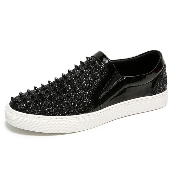 designer italian fashion punk nightclub dresses genuine leather rivets slide into lazy driving shoes moccasin apartments s8bt, Black
designer italian fashion punk nightclub dresses genuine leather rivets slide into lazy driving shoes moccasin apartments s8bt, Black