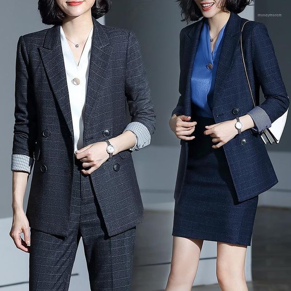 women's suits & blazers fashion plaid pants suit women temperament business interview long sleeve blazer and pant office ladies plus si, White;black
women's suits & blazers fashion plaid pants suit women temperament business interview long sleeve blazer and pant office ladies plus si, White;black