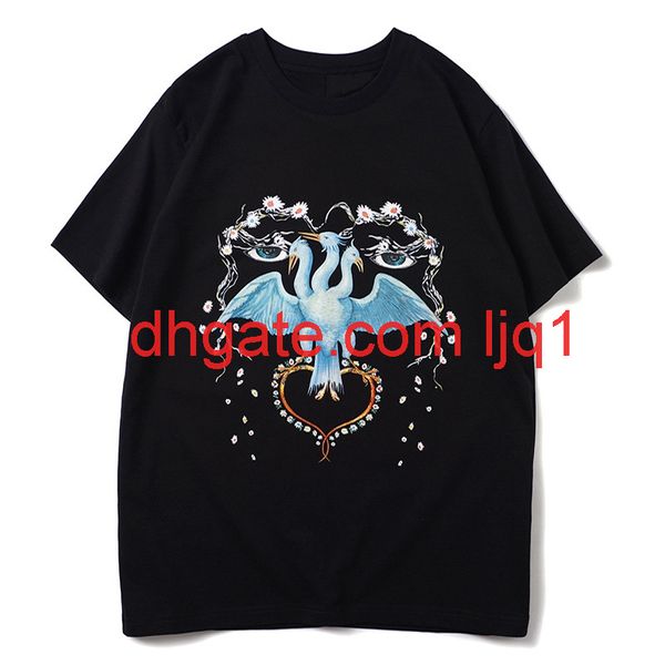 2020 mens stylist t shirt man short sleeve men women couple bird print fashion casual loose tee, White;black
2020 mens stylist t shirt man short sleeve men women couple bird print fashion casual loose tee, White;black