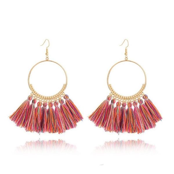 fashion bohemian statement big tassel loop earrings red yellow green silk fabric drop dangle earrings for women je sqcega new_dhbest, Silver
fashion bohemian statement big tassel loop earrings red yellow green silk fabric drop dangle earrings for women je sqcega new_dhbest, Silver