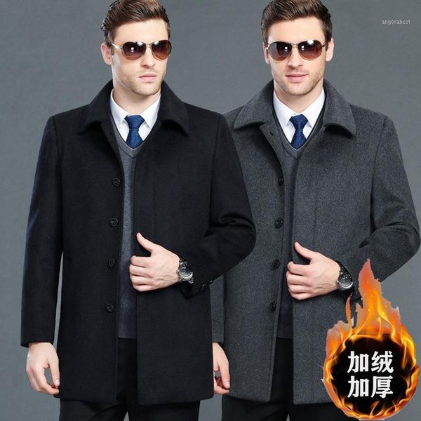 new wool coat for men with cashmere thickening middle and old business cashmere coat medium long woolen for man1, Black
new wool coat for men with cashmere thickening middle and old business cashmere coat medium long woolen for man1, Black