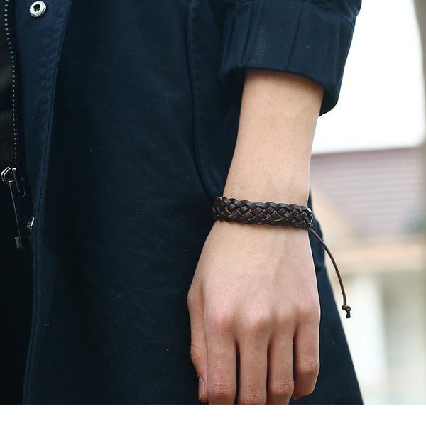 brown braided wrap rope fashion casual vintage punk handmade weave genuine leather men bracelets for women homme men qylgos, Golden;silver
brown braided wrap rope fashion casual vintage punk handmade weave genuine leather men bracelets for women homme men qylgos, Golden;silver