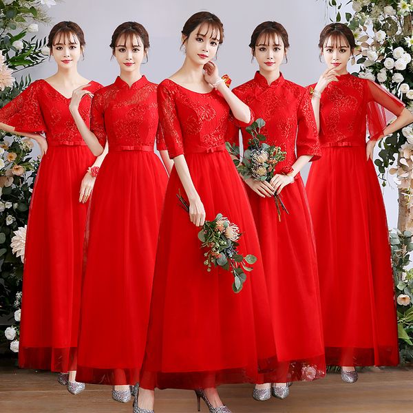 red joyous cut-out elegant lace vestido madrinha lace long bridesmaid dresses chiffon dress for weddingvestidos de festa, White;pink
red joyous cut-out elegant lace vestido madrinha lace long bridesmaid dresses chiffon dress for weddingvestidos de festa, White;pink
