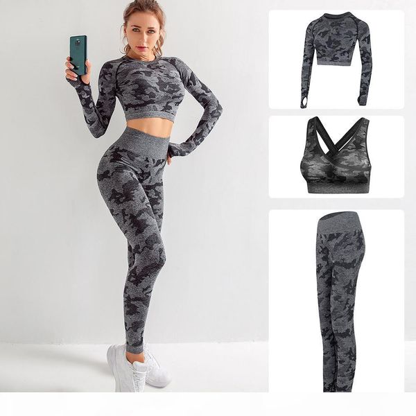 brand designer womens cotton yoga suit long sleeve sportwear tracksuits fitness gymshark sport three piece set 3pcs outfits bra, Gray
brand designer womens cotton yoga suit long sleeve sportwear tracksuits fitness gymshark sport three piece set 3pcs outfits bra, Gray