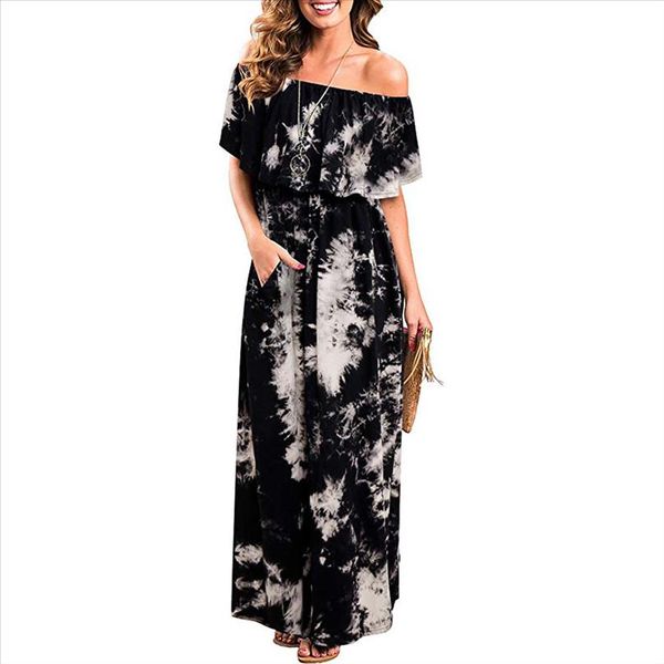 women maxi dress summer sxy cold off shoulder ruffle party tie dye split long dresses robe femme vestidos 40, Black;gray
women maxi dress summer sxy cold off shoulder ruffle party tie dye split long dresses robe femme vestidos 40, Black;gray