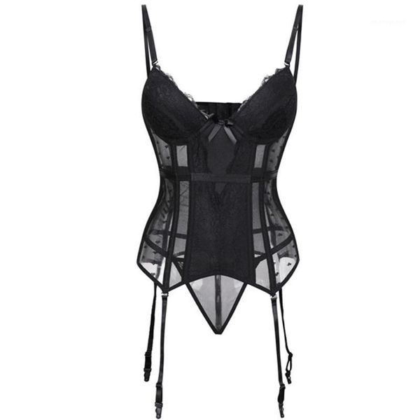 bustiers & corsets women's removable straps lingerie transparent lace trimmer padded underwired basque corset bustier with suspend, Black;white
bustiers & corsets women's removable straps lingerie transparent lace trimmer padded underwired basque corset bustier with suspend, Black;white