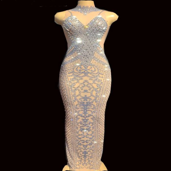 party decoration women nightclub stage flashing rhinestones mesh dress see through birthday celebrate outfit bar prom ds dance
party decoration women nightclub stage flashing rhinestones mesh dress see through birthday celebrate outfit bar prom ds dance