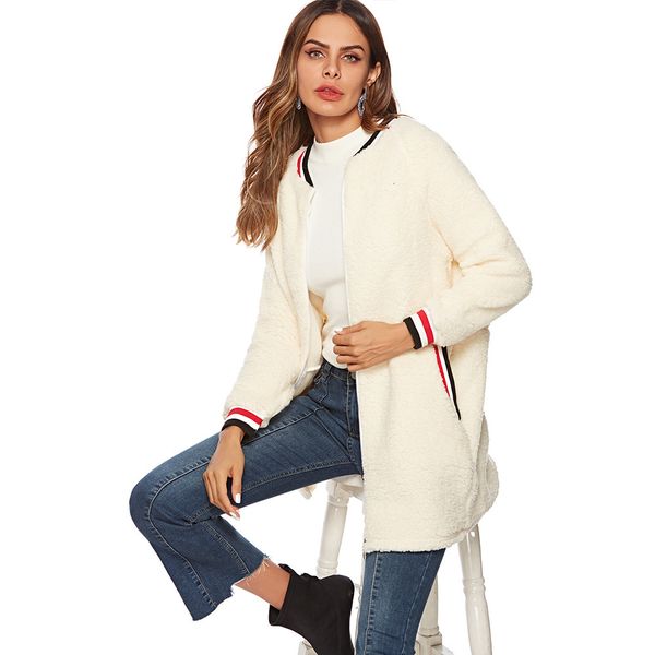 2021 new autumn and winter around the neck rib pocket bubble velvet coat women's clothes cqpc, Black
2021 new autumn and winter around the neck rib pocket bubble velvet coat women's clothes cqpc, Black