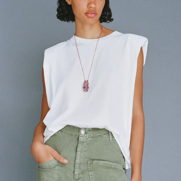 za 2020 shoulder pad t-shirt women sleeveless o-neck summer feminine solid color slim summer t-shirts woman tshirt, White
za 2020 shoulder pad t-shirt women sleeveless o-neck summer feminine solid color slim summer t-shirts woman tshirt, White