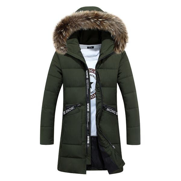 2020 winter new men's medium long down with fashionable big collar and thiened warm hooded cotton padded jaet, Black
2020 winter new men's medium long down with fashionable big collar and thiened warm hooded cotton padded jaet, Black
