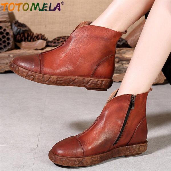 boots totomela 2021 quality genuine leather retro flat autumn spring shoes vintage ladies western ankle female, Black
boots totomela 2021 quality genuine leather retro flat autumn spring shoes vintage ladies western ankle female, Black