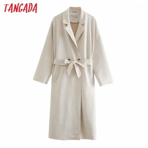 tangada women solid suede long trench coat with belt 2020 autumn winter office lady elegant windbreak 6p601, Tan;black
tangada women solid suede long trench coat with belt 2020 autumn winter office lady elegant windbreak 6p601, Tan;black