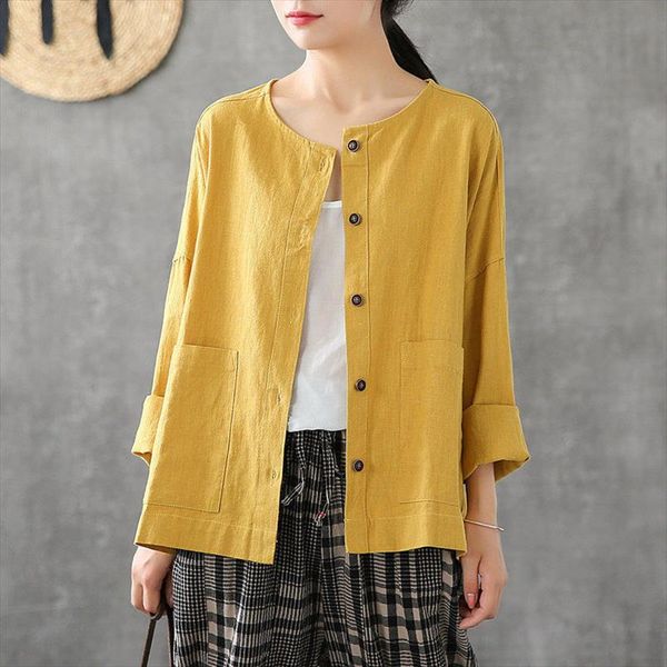 spring autumn new arts style women long sleeve loose o neck shirts big pockets cotton linen casual blouses plus size s791, White
spring autumn new arts style women long sleeve loose o neck shirts big pockets cotton linen casual blouses plus size s791, White