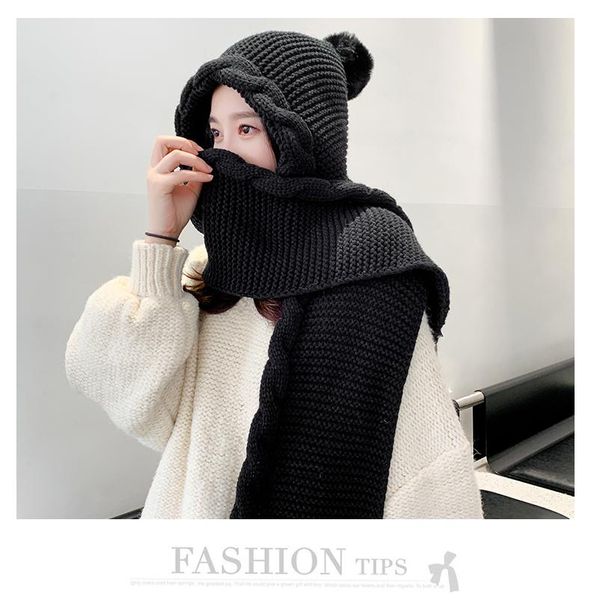 new arrival woollen hat autumn winter versatile scarf integrated hat lovely hair bulb ear protector thickened warm knit, Blue;gray
new arrival woollen hat autumn winter versatile scarf integrated hat lovely hair bulb ear protector thickened warm knit, Blue;gray