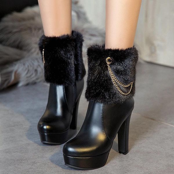 winter boots lady women's rubber shoes rain round toe boots-women platform 2020 mid calf high heel autumn low, Black
winter boots lady women's rubber shoes rain round toe boots-women platform 2020 mid calf high heel autumn low, Black