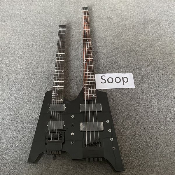 black double head electric guitar electric bass combination, our shop can customize any guitar you like
black double head electric guitar electric bass combination, our shop can customize any guitar you like