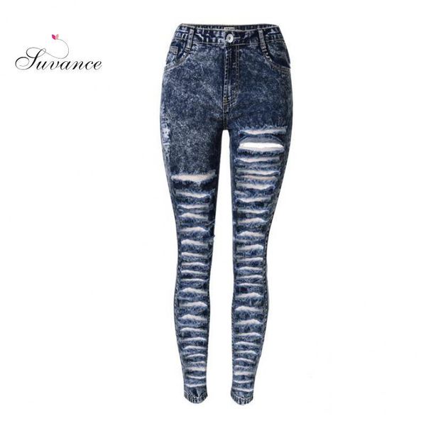 women's jeans suvance high waist holes denim cotton 100% stretchable fashion pencil spring russian euro us style trousers, Blue
women's jeans suvance high waist holes denim cotton 100% stretchable fashion pencil spring russian euro us style trousers, Blue